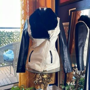 Danier rabbit Fur and Leather Jacket